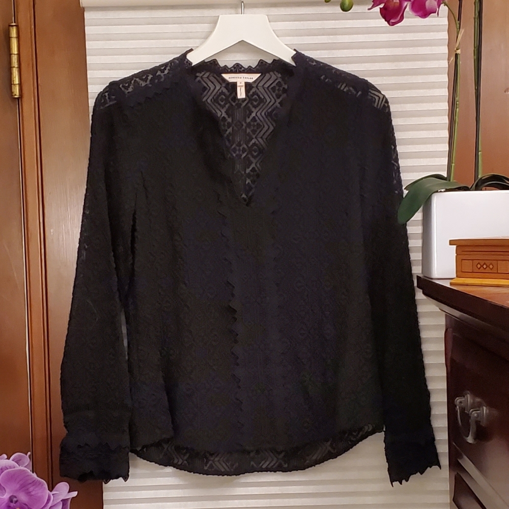 COPY - Rebecca Taylor Semi-sheer Patterned Blouse